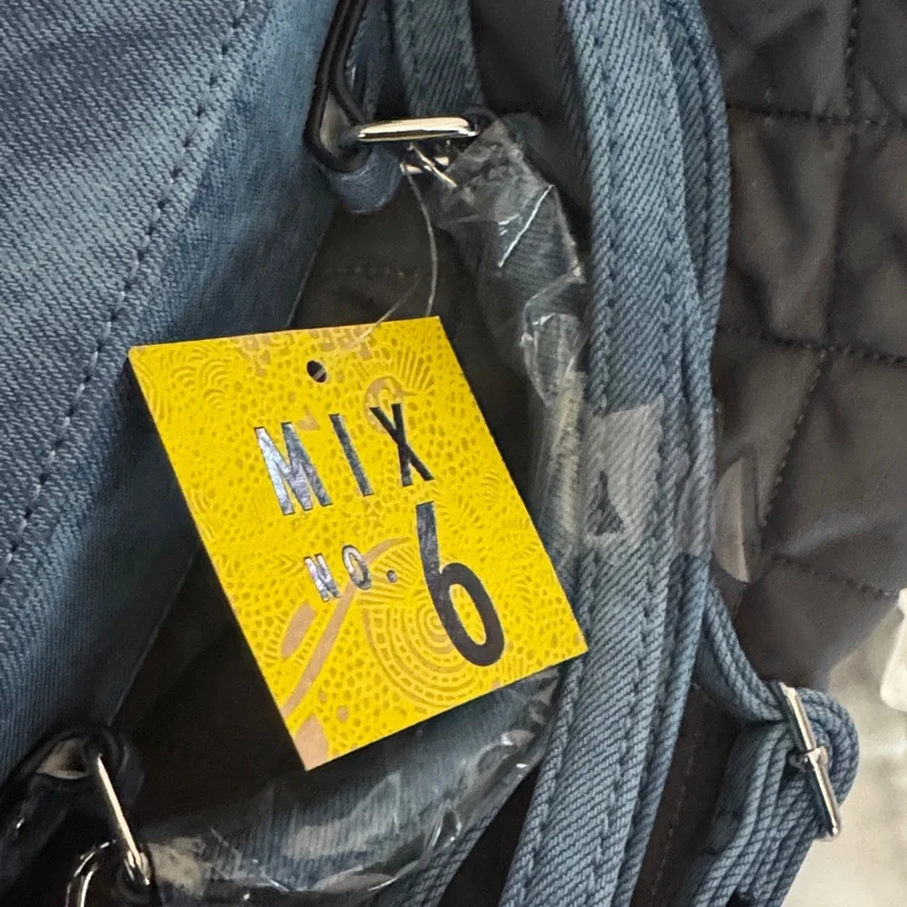 Mix No. 6 Denim Blue Mini Bag with Fun Embroidery - Picture 3 of 6